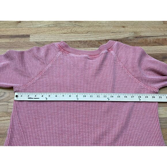 Soft Surroundings Women's L Pink Shirt Autumn Waffle Knit Tunic Thermal Pocket - Picture 8 of 8